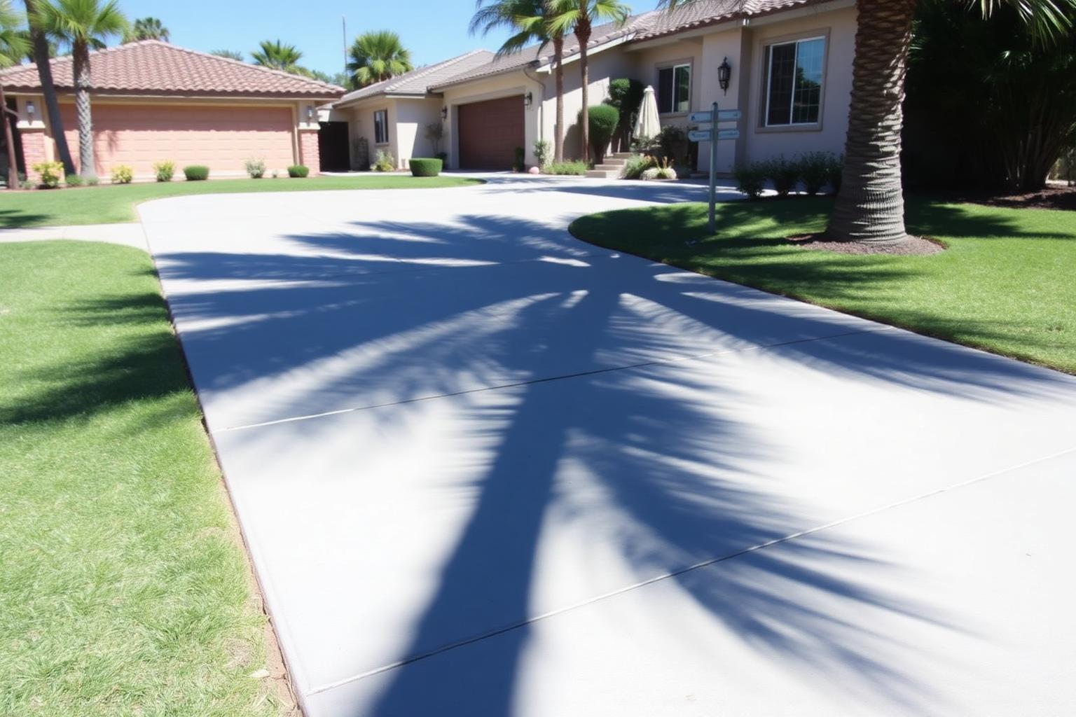 Repaired residential concrete driveway in a San Diego neighborhood